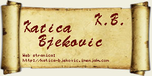 Katica Bjeković vizit kartica